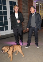 People & Parties - David Collins and Patrick Cox with Caesar